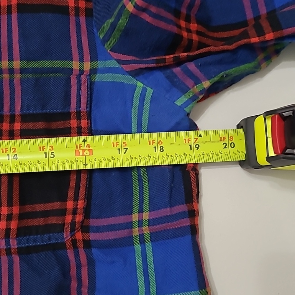 Old Navy - Blue Plaid Flannel Button-Up Shirt size Medium - Picture 4 of 5
